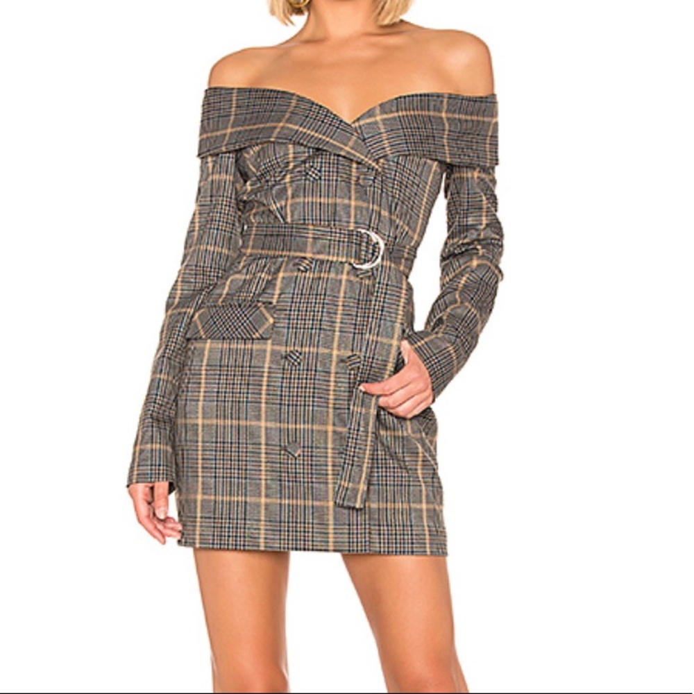 Lovers and Friends off the shoulder suit dress